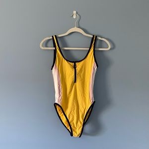 BananaMoon sports one piece zip front Swimsuit 4519